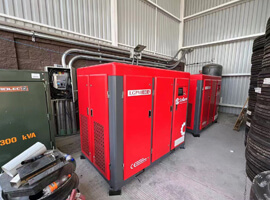 two stage screw air compressor used in factory